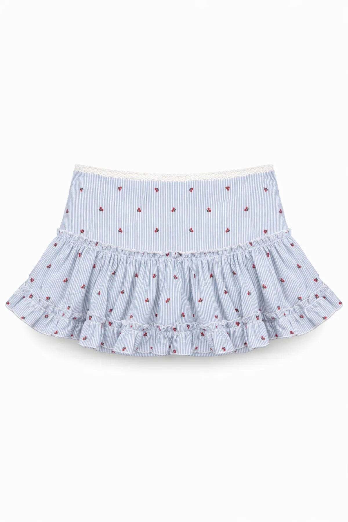 KatieJ NYC - Tween - Cherry  Seersucker Gingham Dixie Skirt