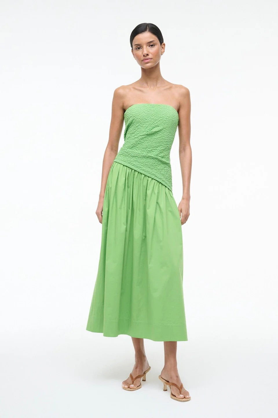 Staud  - Women - Nia Dress In Sprout and White