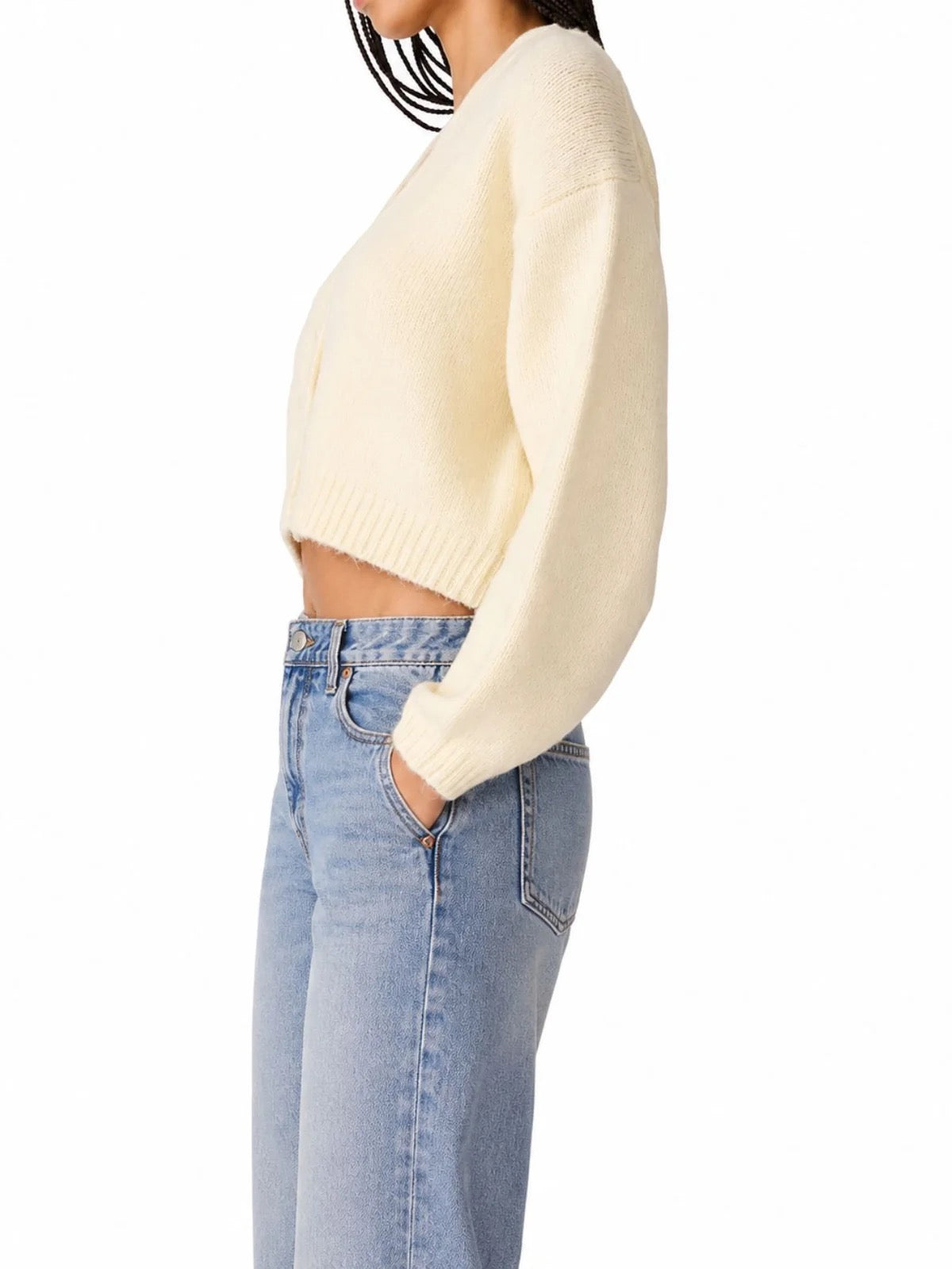 Steve Madden - Women - Mica V-Neck Cropped Cardigan Sweater