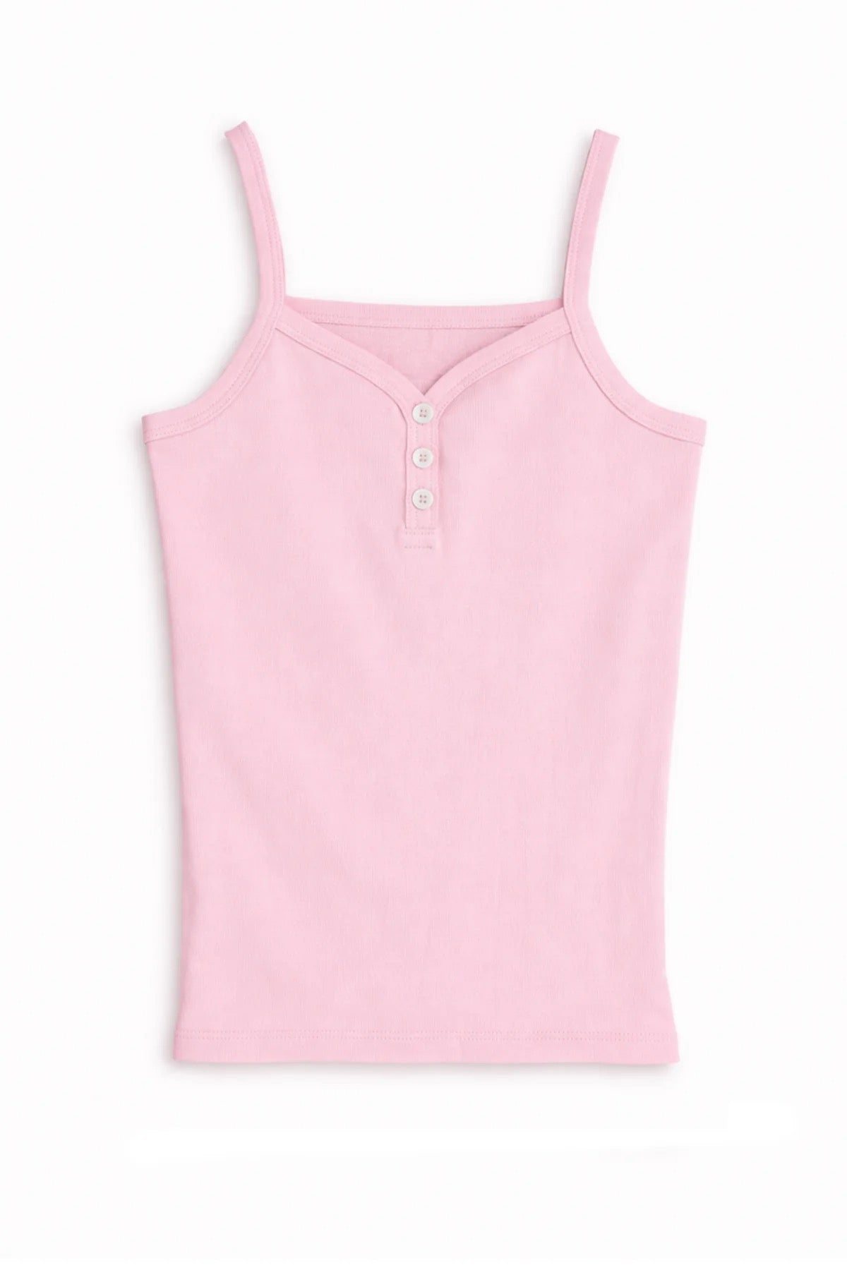 KatieJ  NYC - Junior -  Pale Pink Haley Henley Solid Cami