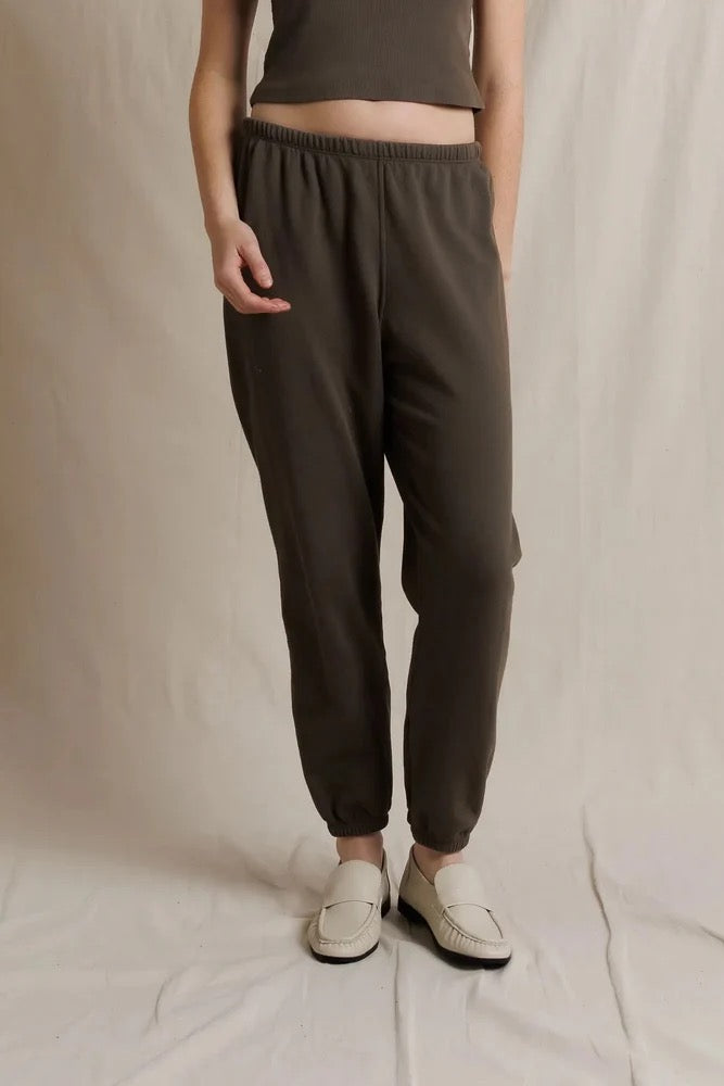 Perfect White Tee - Women - Dark Olive French Terry Johnny Sweatpant