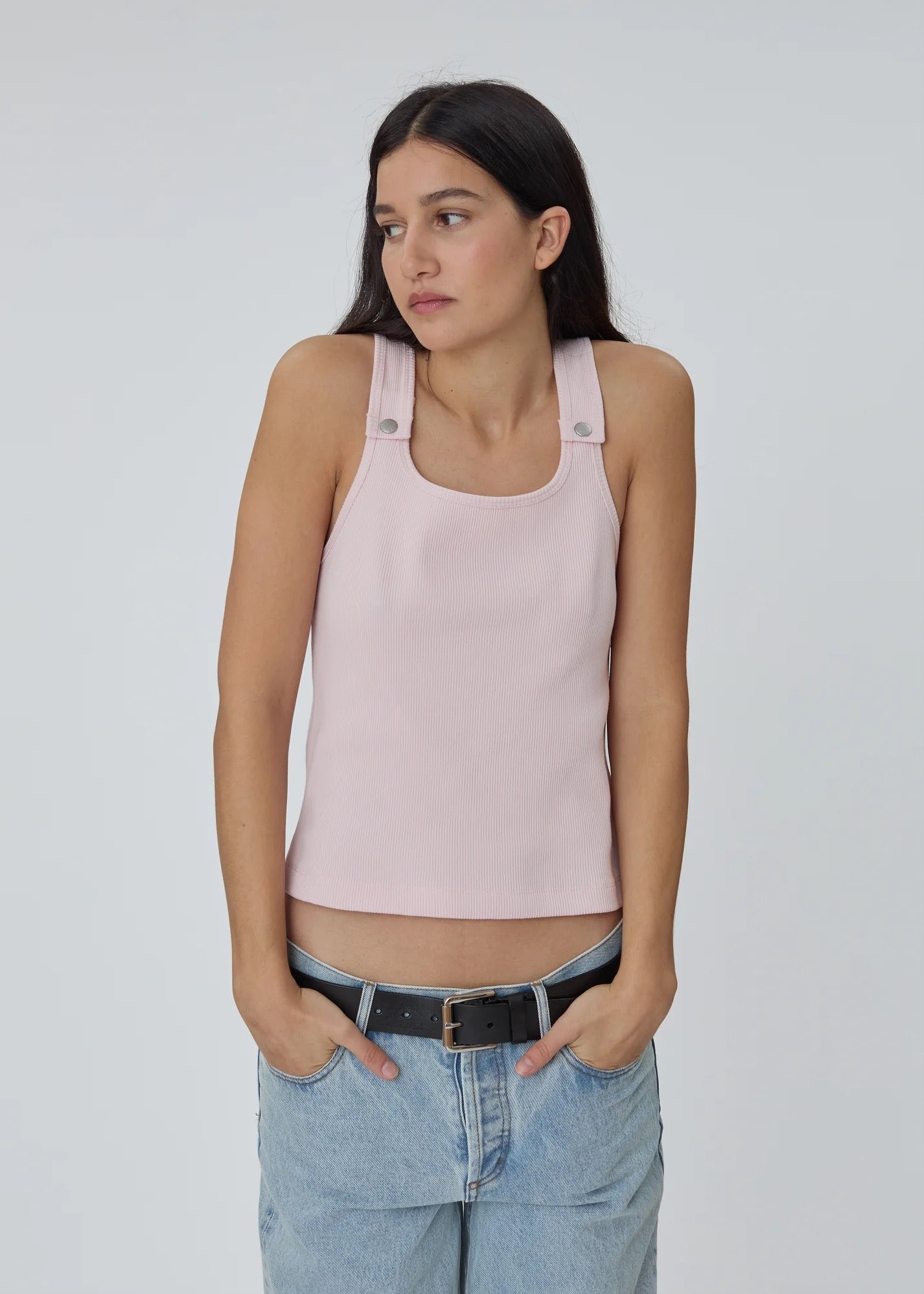 Still Here - Women - Milk & Pink Snap Tank
