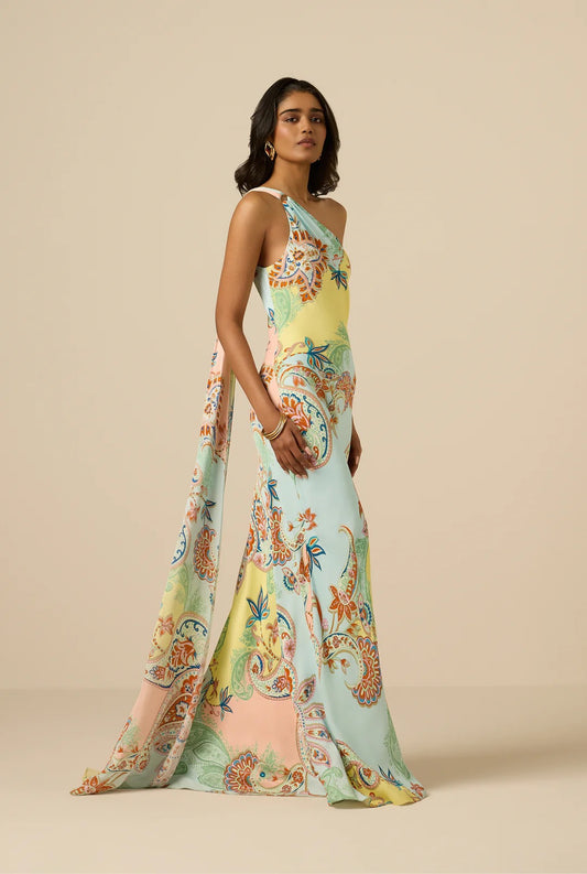 HEMANT AND NANDITA - Women Multi  Yuti One Shoulder Sash Dress