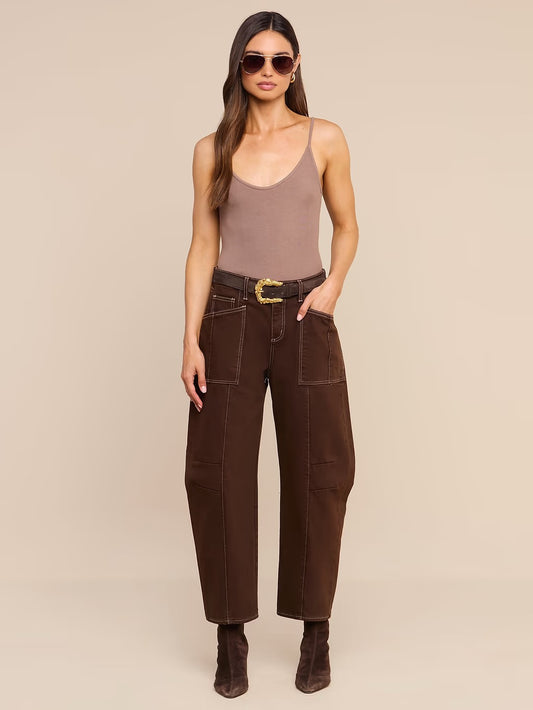 L'agence - Women - Brown Cody Cropped Barrel-Leg Jean