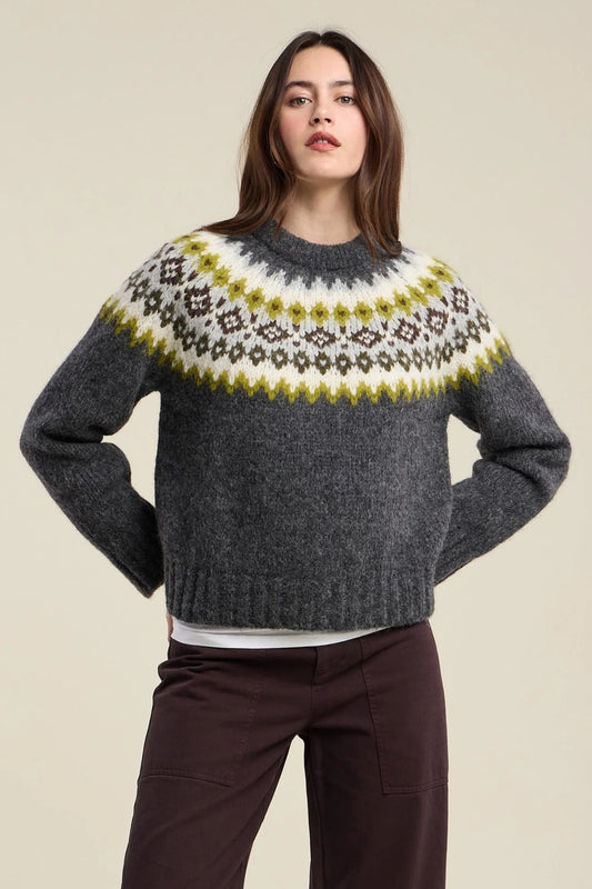 Velvet by Graham & Spencer - Women - Multi Edith Fairisle Alpaca Sweater