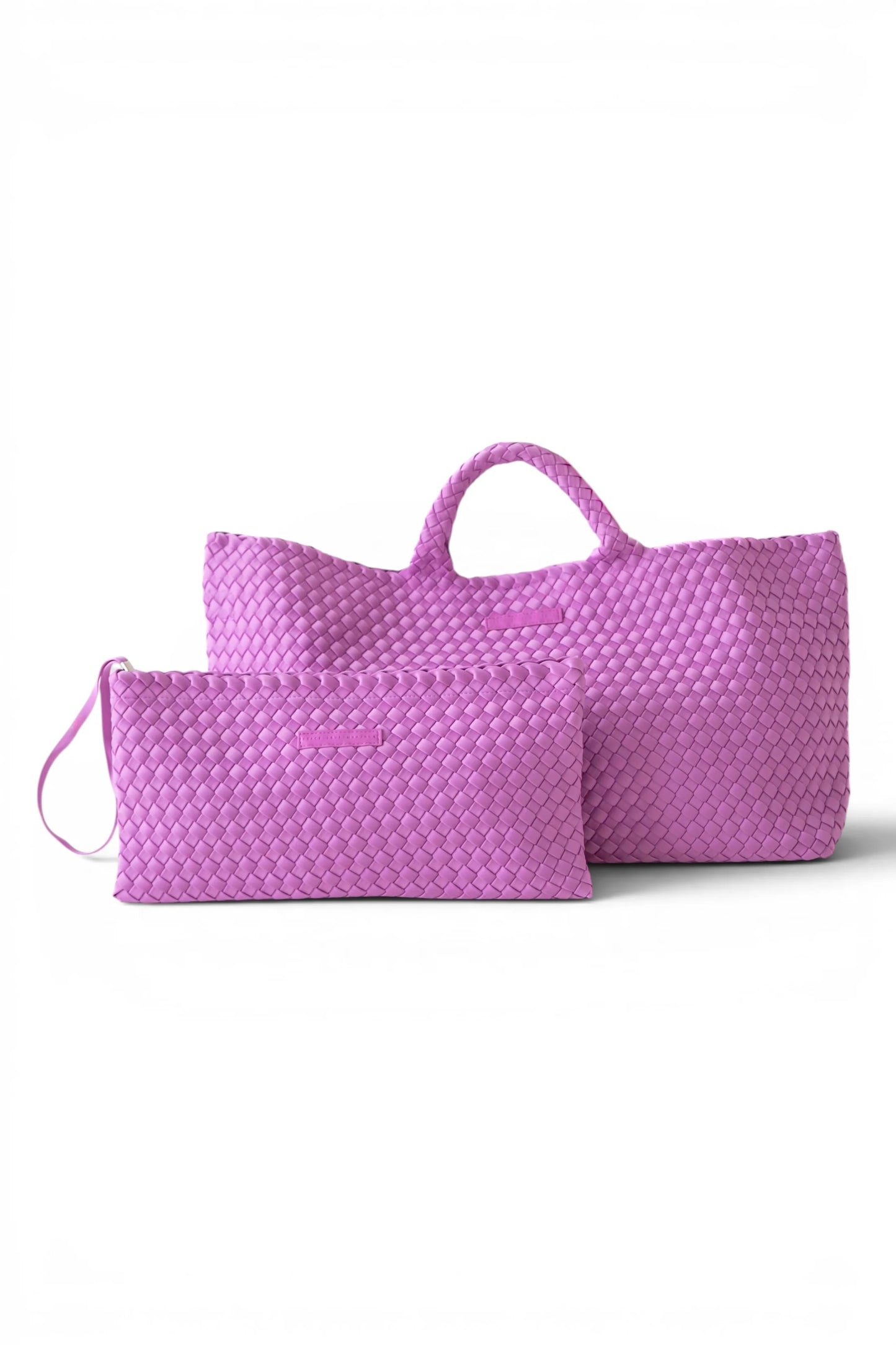 Peace Love Mahjong - Orchid Mahjong Bag - Woven Carryall with Tile Pouch