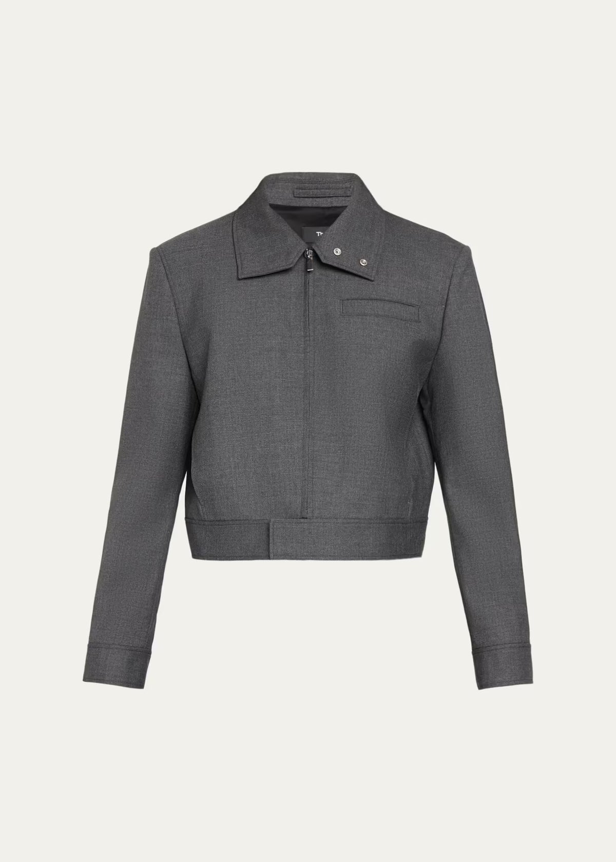 Theory - Women - Charcoal Melange Cropped Harrington Jacket