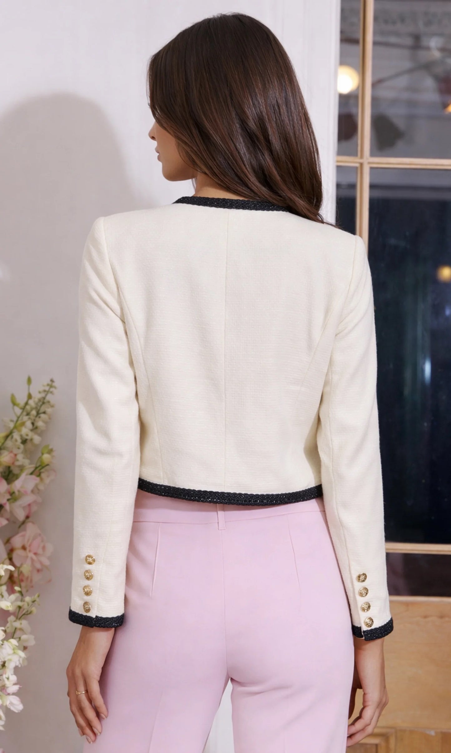 Generation Love - Women - Cream/Black  Amber Combo Tweed Jacket