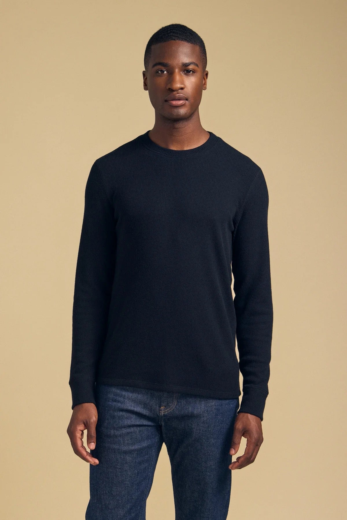 Velvet by Graham & Spencer - Men -  Black Tolliver Thermal Crew