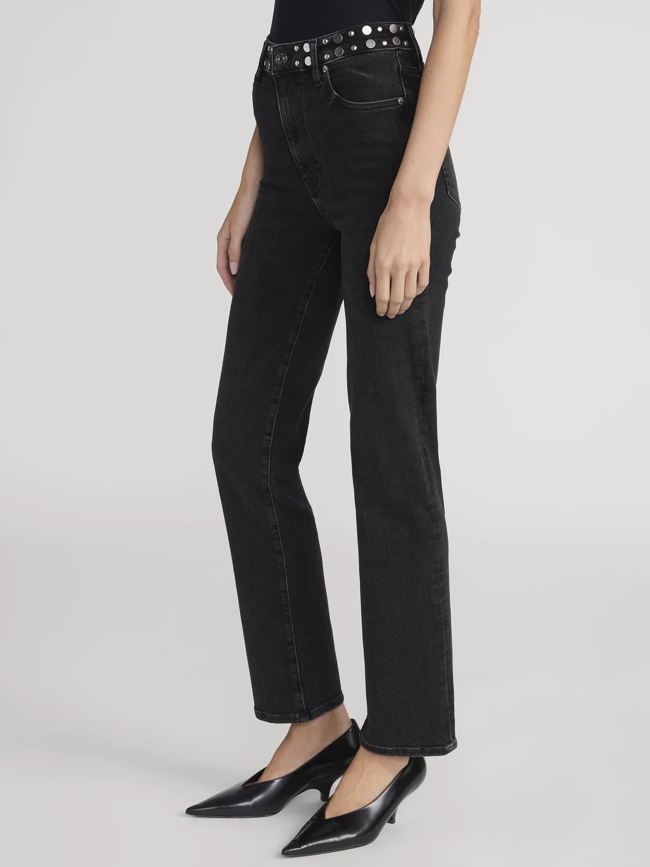 Frame - Women - Meteor -  Le Sleek Straight Studded Jean
