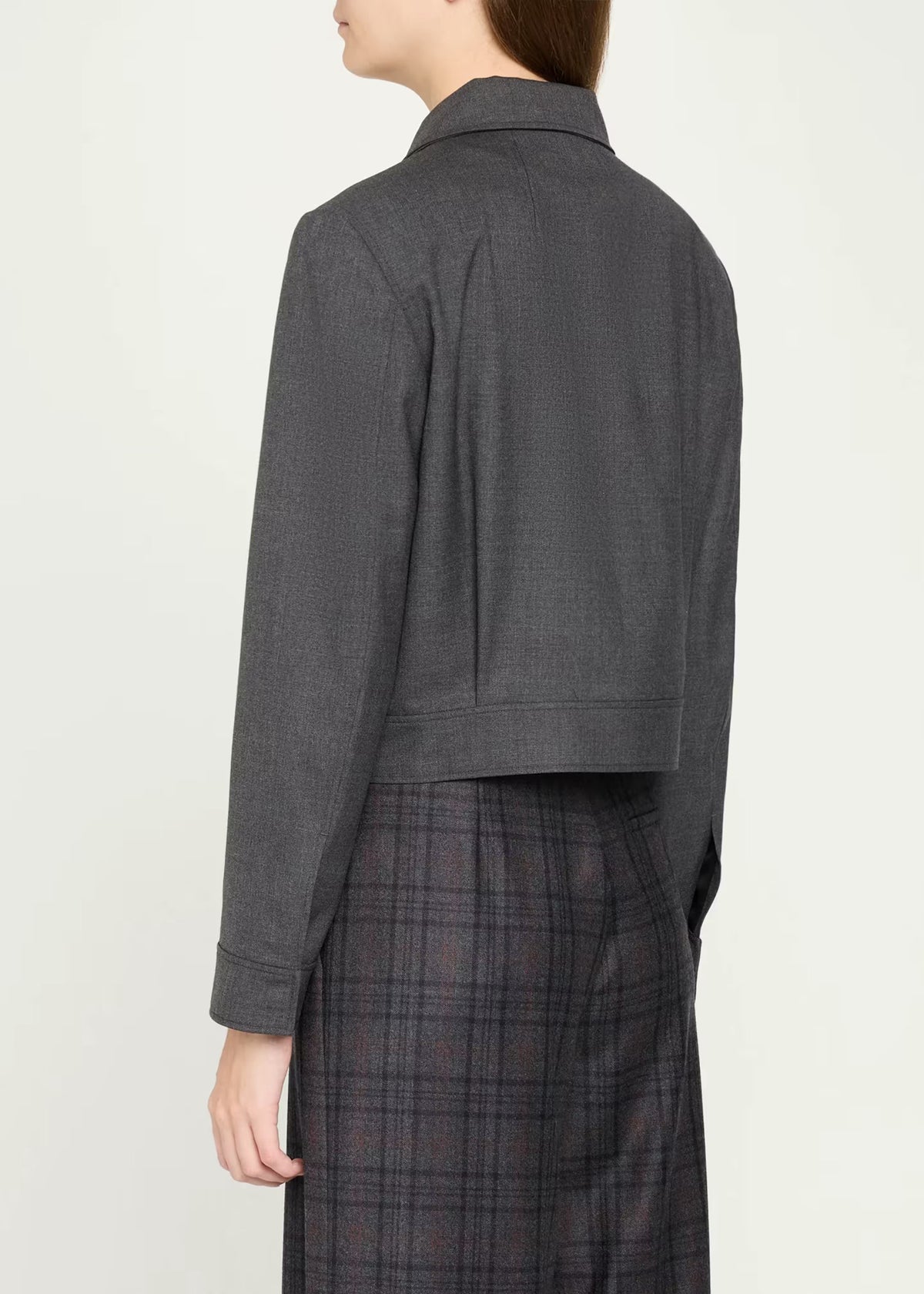 Theory - Women - Charcoal Melange Cropped Harrington Jacket