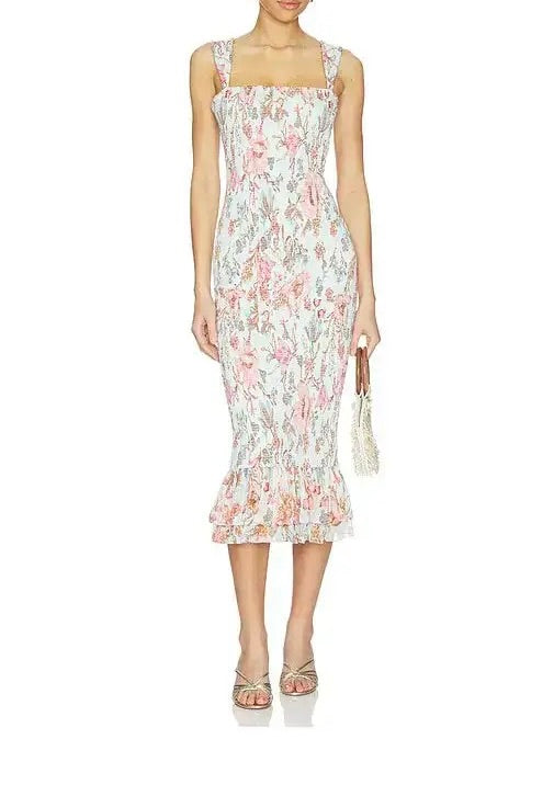 HEMANT AND NANDITA - Women - Blue Smock Midi Dress