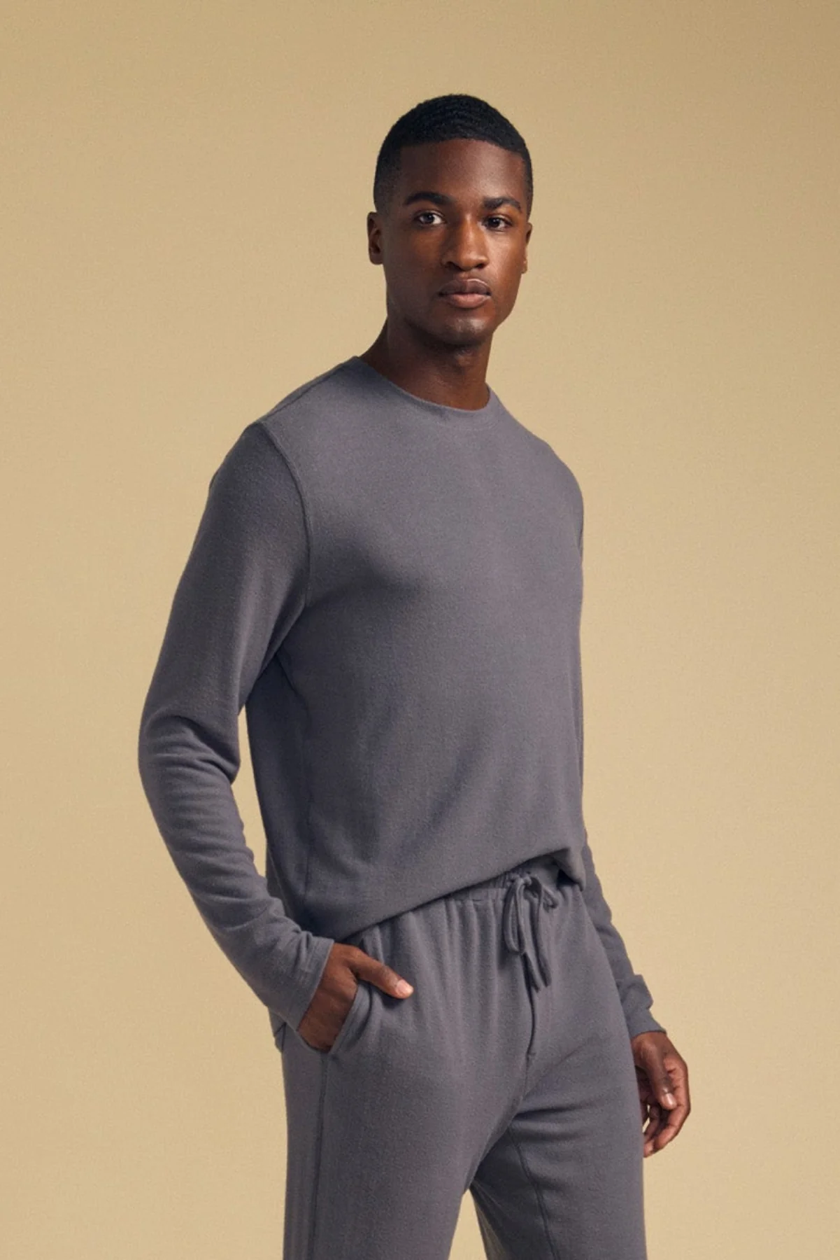 Velvet By Graham & Spencer - Men Graphite Redden Crew Pullover
