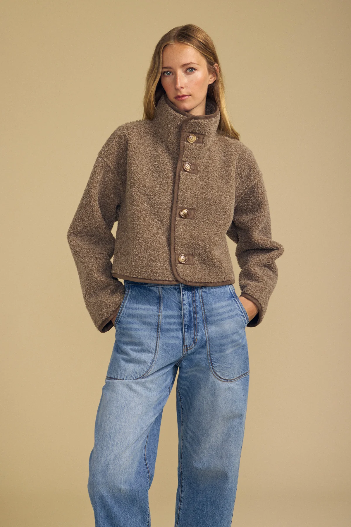 Velvet Graham & Spencer - Women Faded Coco Esme Faux Sherpa Reversible Jacket