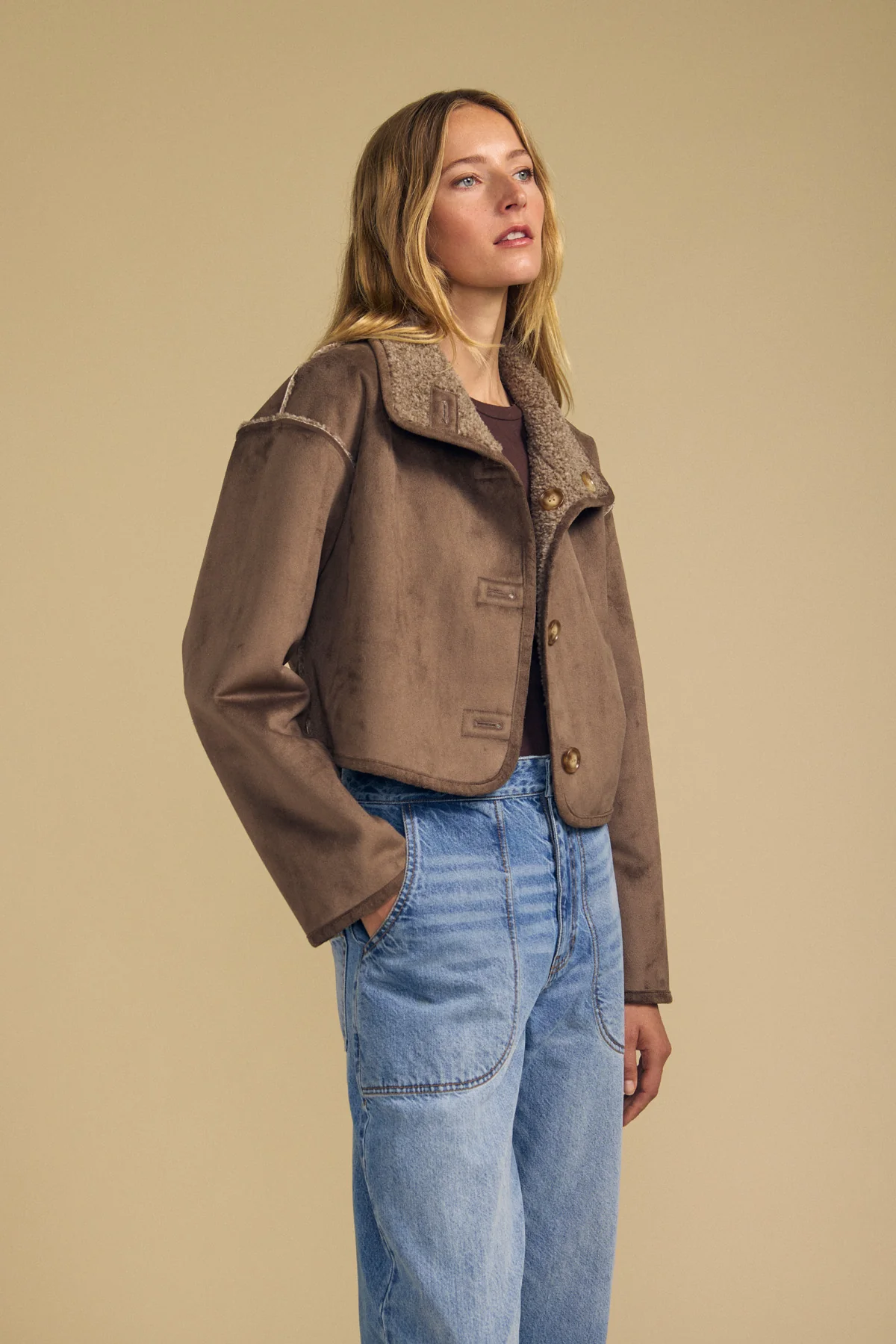 Velvet Graham & Spencer - Women Faded Coco Esme Faux Sherpa Reversible Jacket