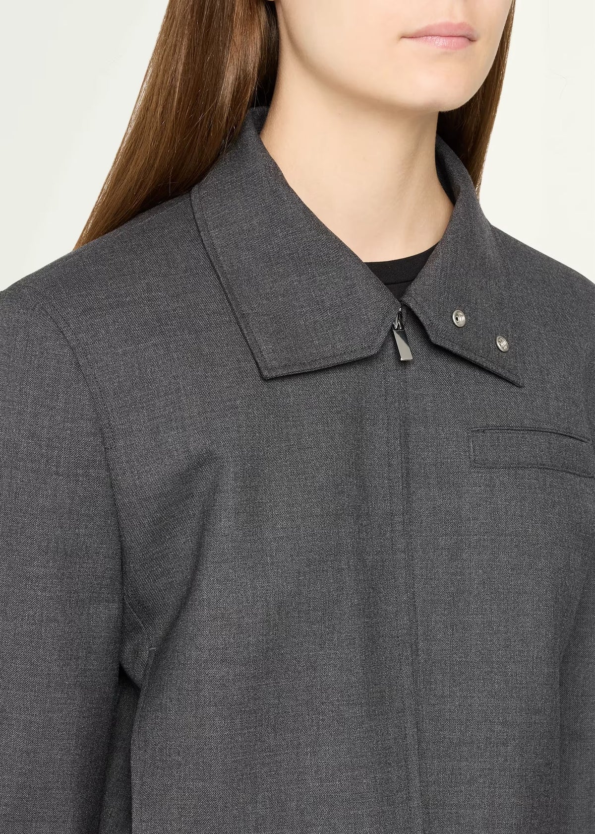 Theory - Women - Charcoal Melange Cropped Harrington Jacket