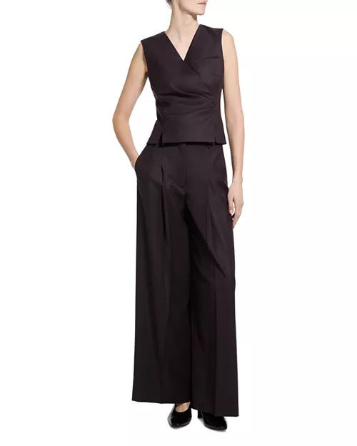 Theory - Women - Cacao Sleek Wool Wrap Vest