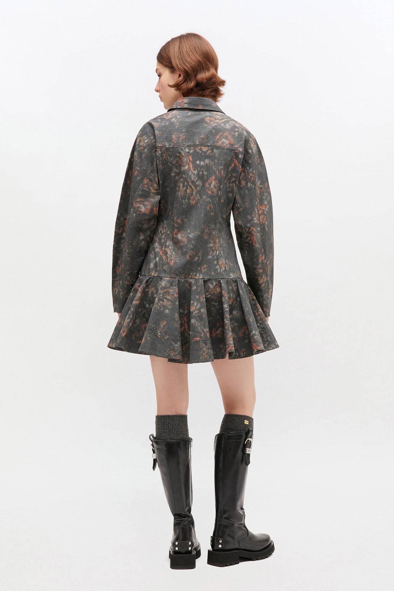 Ganni - Women -Black Floral Shirt Dress