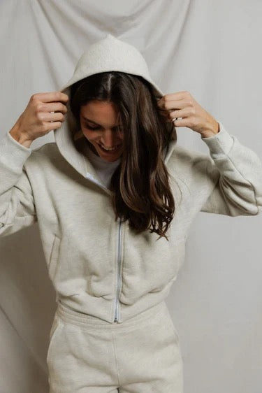 Perfect White Tee - Women - Sugar Sean French Terry Zip-Up Hoodie