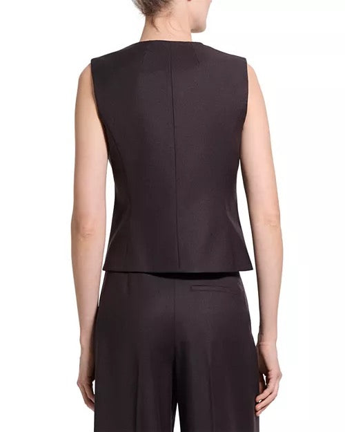 Theory - Women - Cacao Sleek Wool Wrap Vest