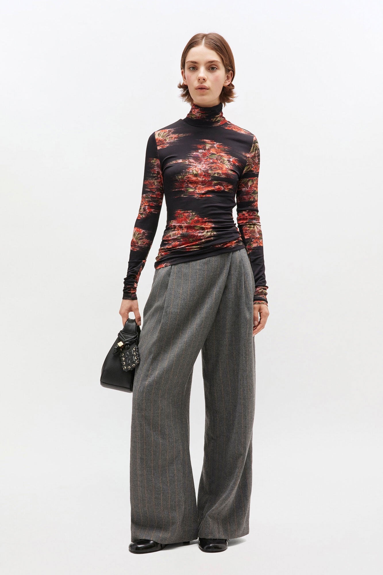 Ganni - Women- Floral Printed Jersey Turtleneck
