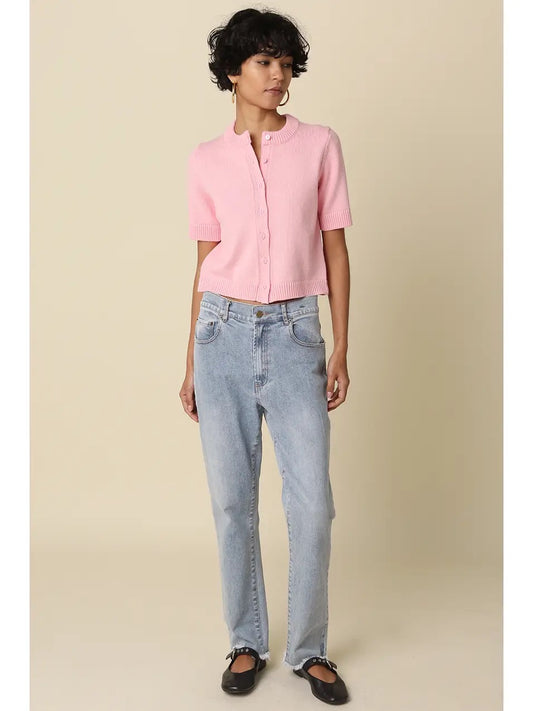 Guys N Gals - Women Pink Leia Short Sleeve Cardigan