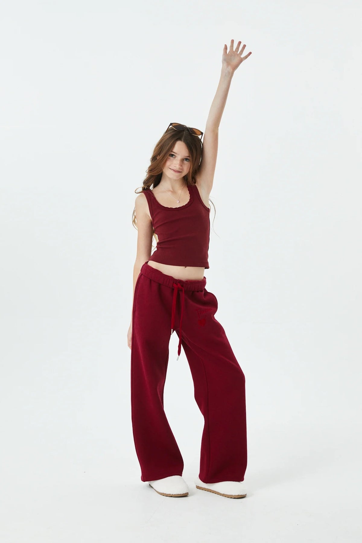 Theme - Tween - Merlot Cami French Terry Wide Leg Jogger