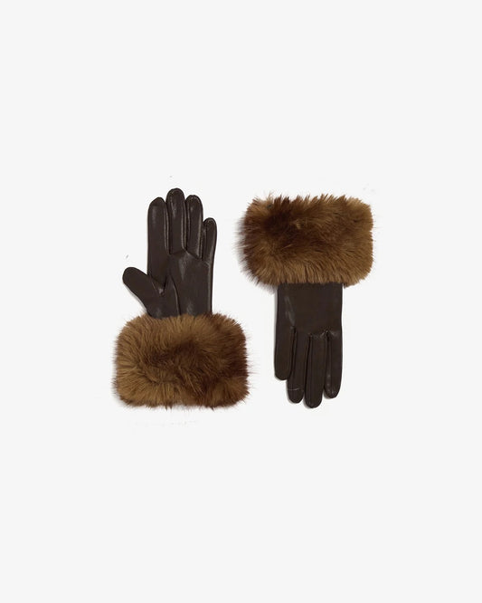 Apparis - Women -  Brown/Mink Betty Mink Gloves