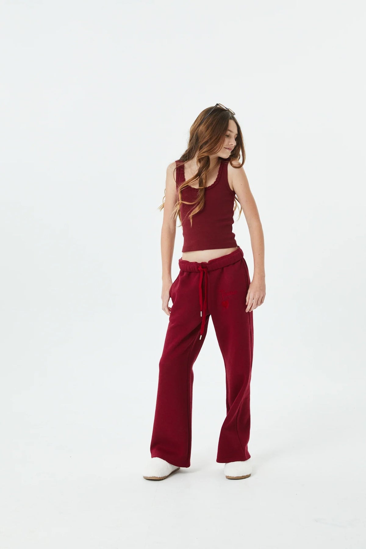 Theme - Tween - Merlot Cami French Terry Wide Leg Jogger