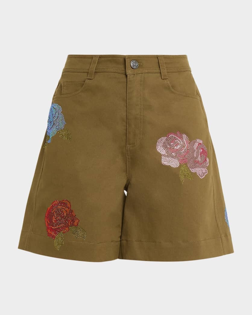 Cinq a' Sept - Women - Dark Olive Heatset Roses Betsy Short