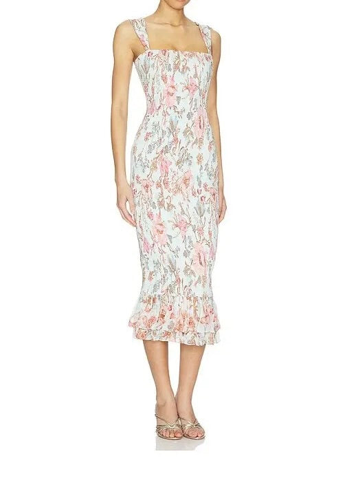 HEMANT AND NANDITA - Women - Blue Smock Midi Dress