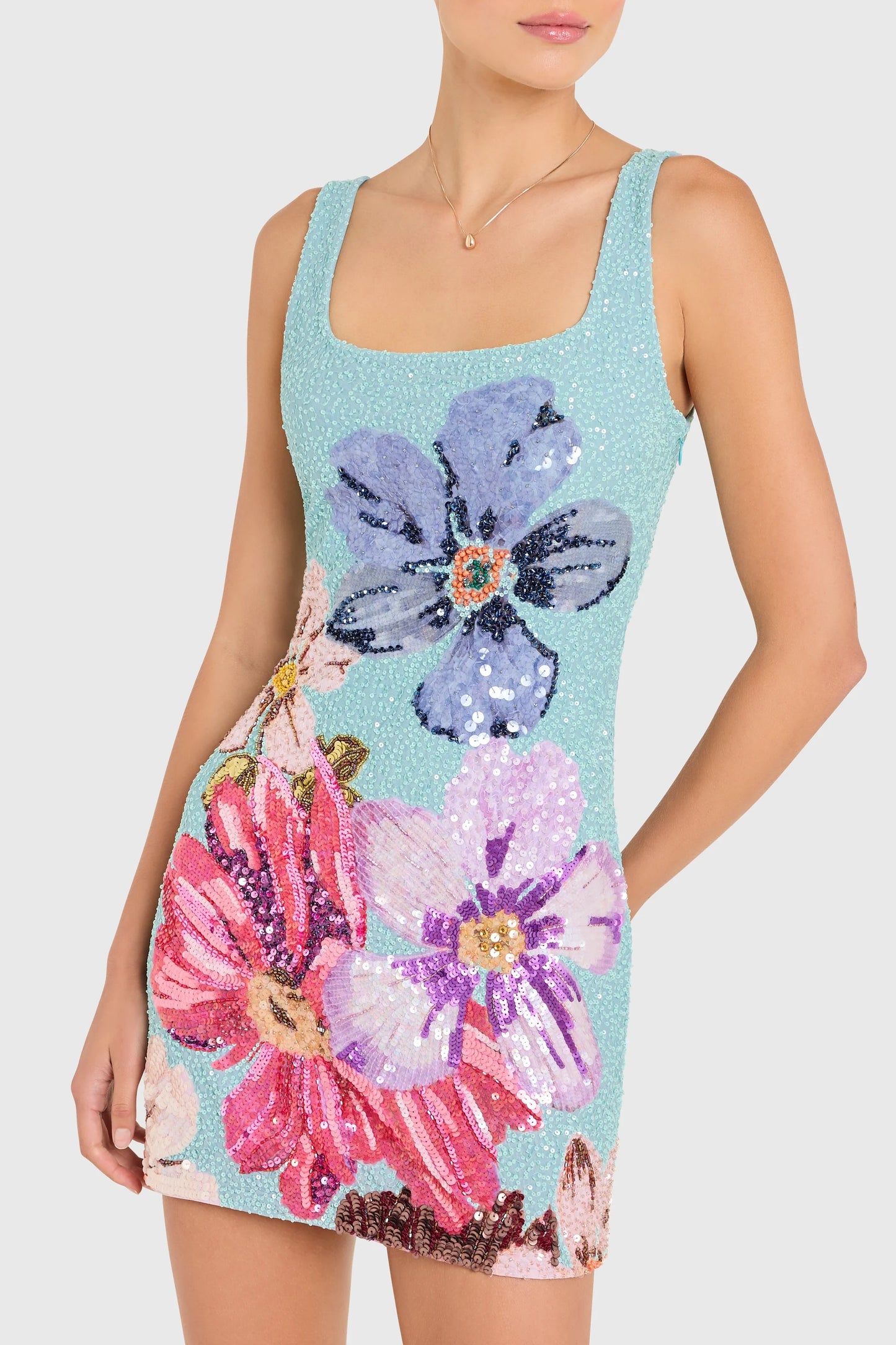 Amanda Uprichard - Women - Blue Multi Augustine Dress In Daphne Floral