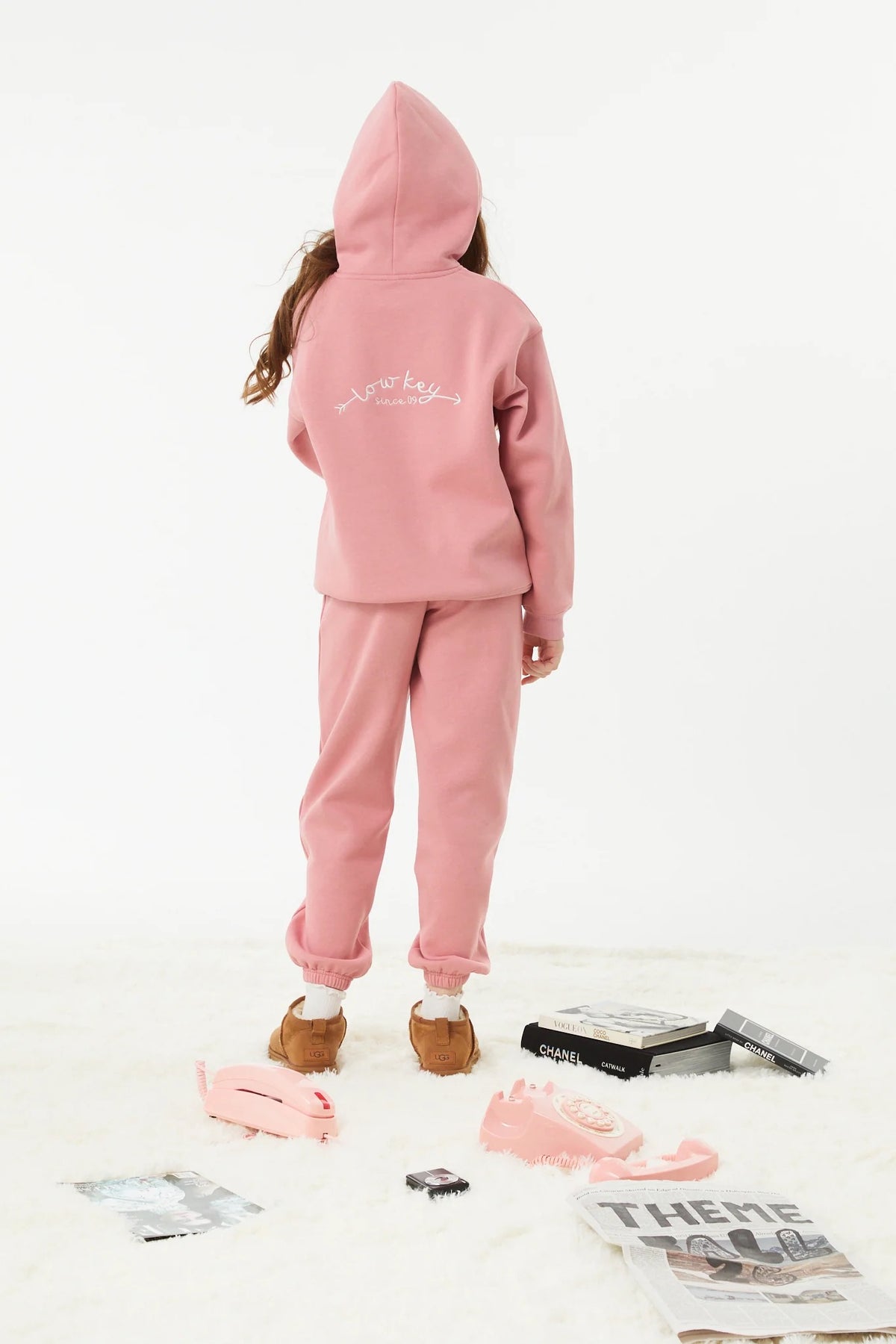 Theme - Tween - Rose Pink Lea  French Terry Oversized Hoodie - Low Key