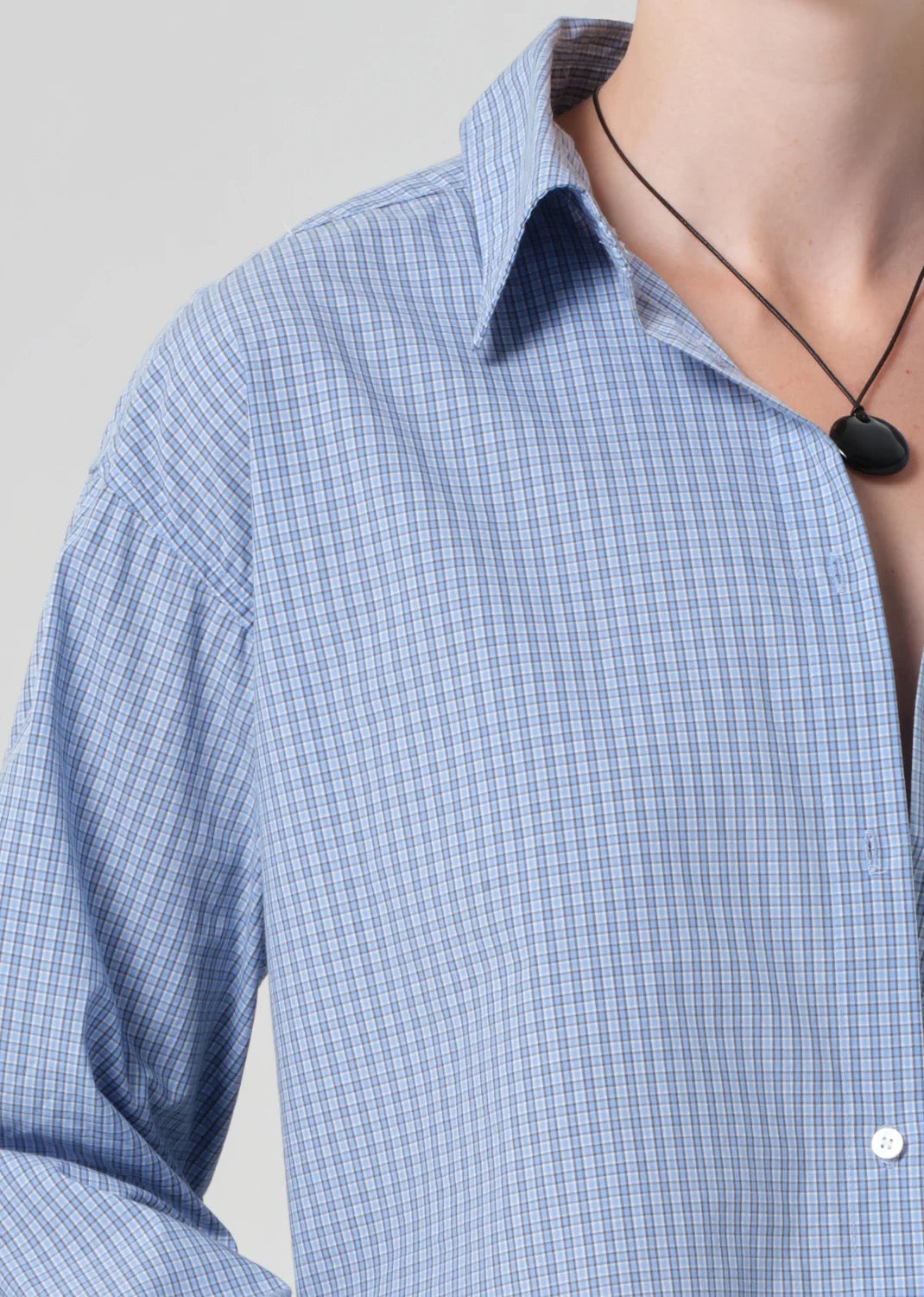 Citizens Of Humanity - Women - Banker Blue Plaid Ana Cropped Shirt