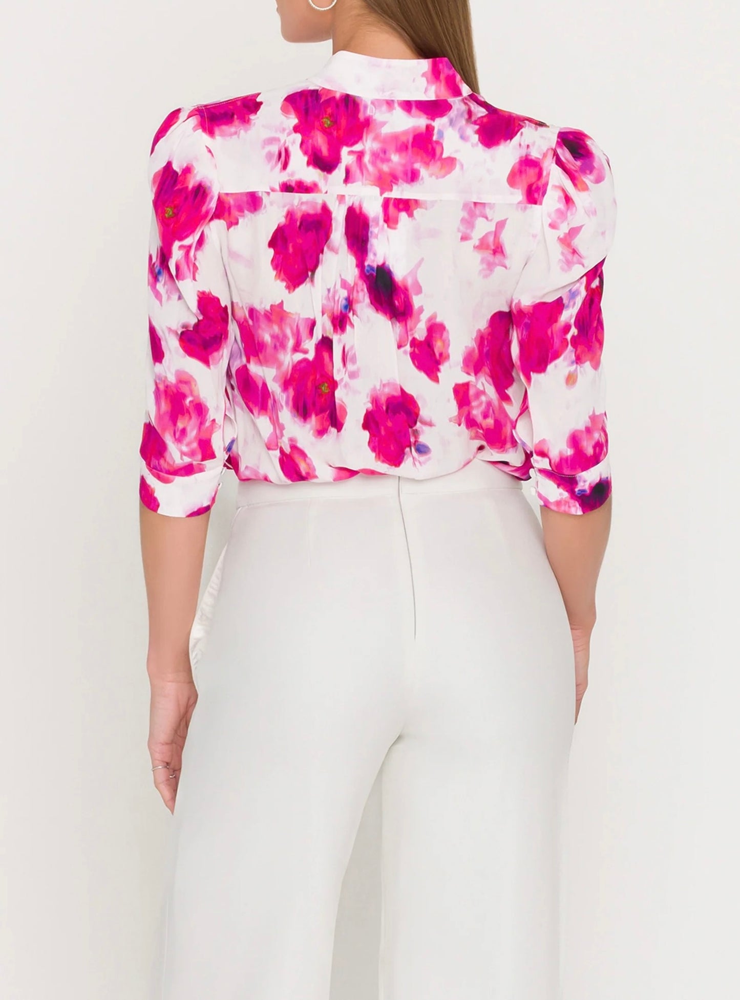 Generation Love -Women - White/Pink  Bardot Floral Shirt