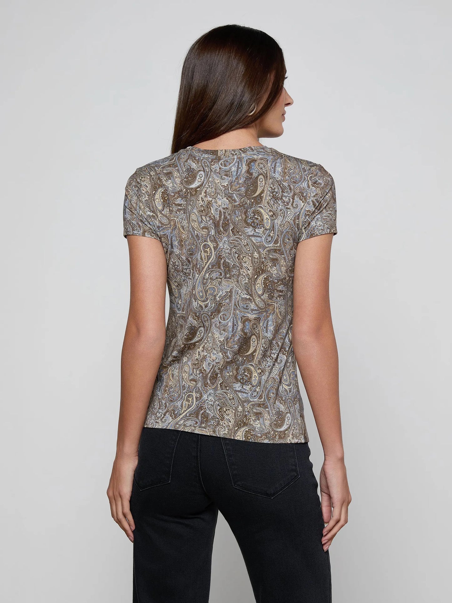 L'AGENCE - Women Ditsy Paisley Ressi Fitted Tee