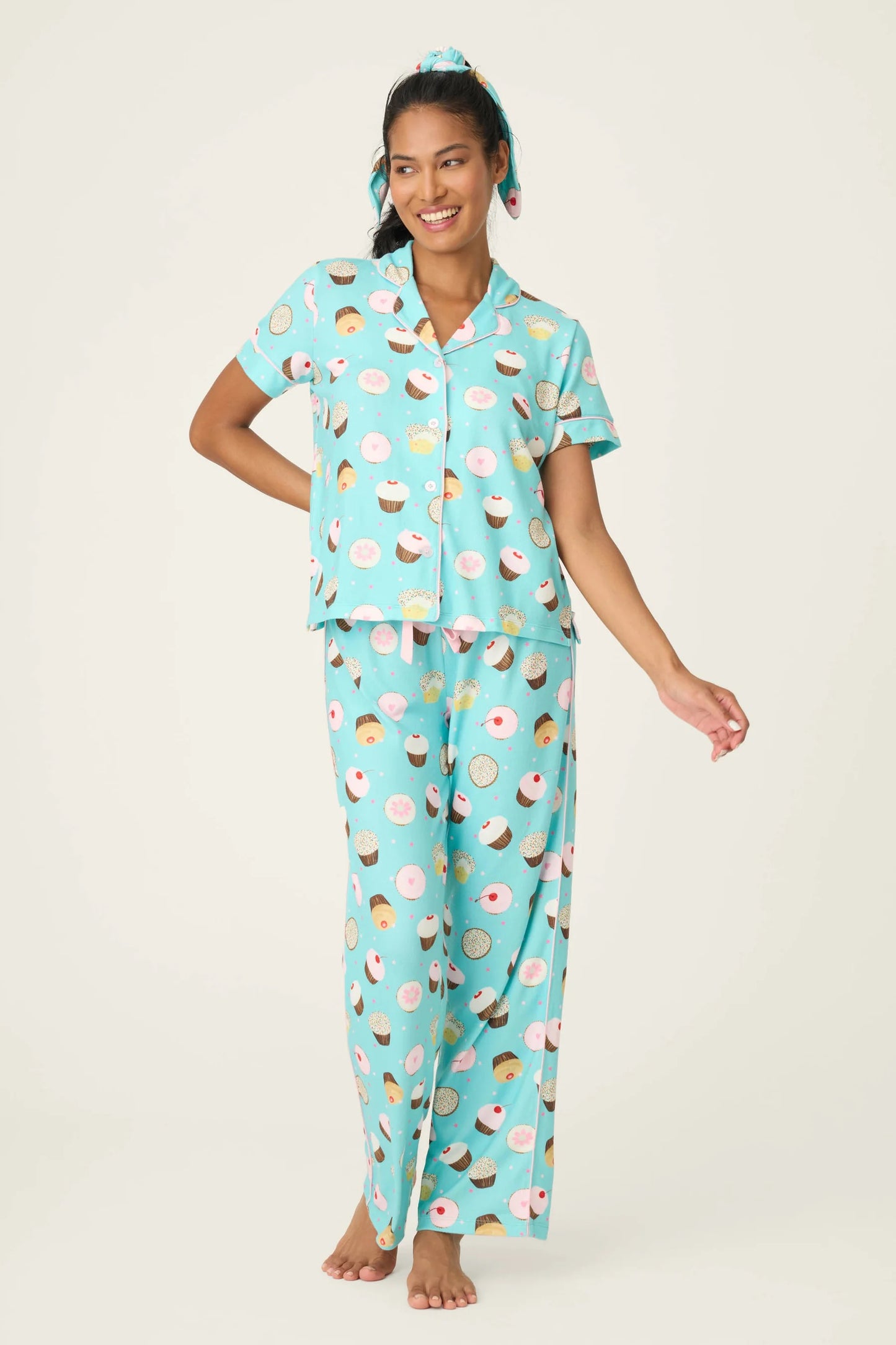 P.J Salvage - Women - Sweet Life Cupcake Print 3-Piece PJ Set