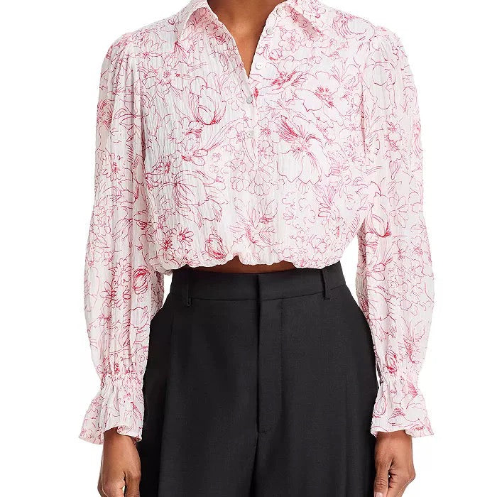 Cinq a' Sept - Women - White/Goji Berry Garden Doodle Zendaya Top