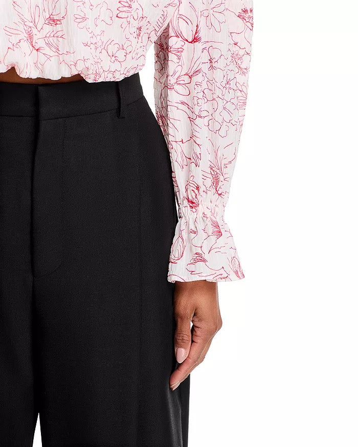 Cinq a' Sept - Women - White/Goji Berry Garden Doodle Zendaya Top
