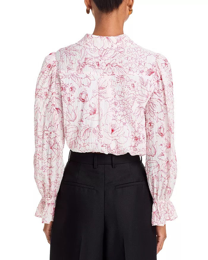 Cinq a' Sept - Women - White/Goji Berry Garden Doodle Zendaya Top