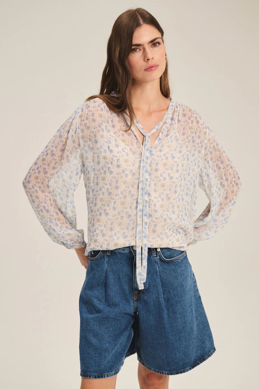 Velvet By Graham & Spencer - Women -  Blue Bell Print RielaTop