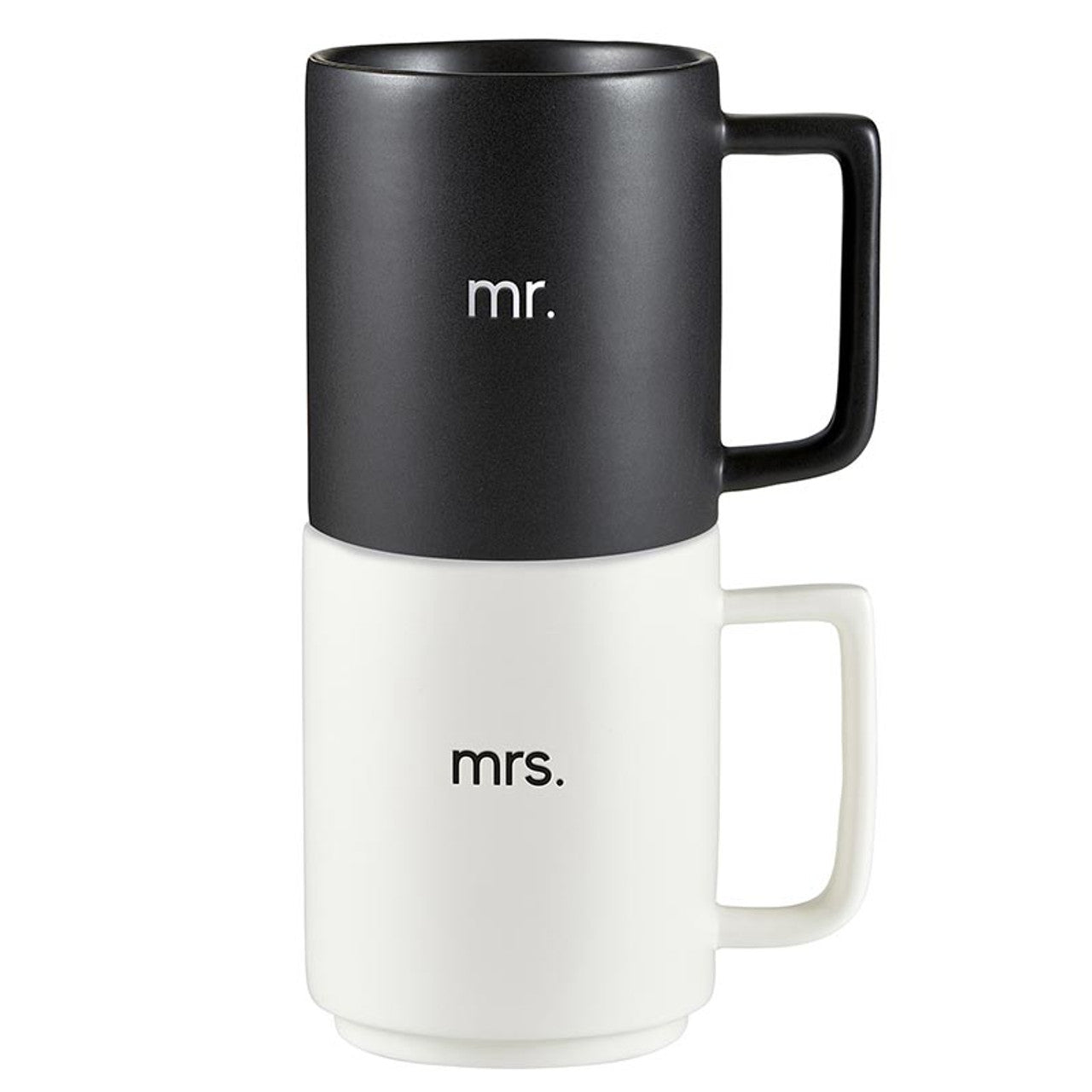 Guys N Gals - Matte Stackable Mug Set - Mr. & Mrs.