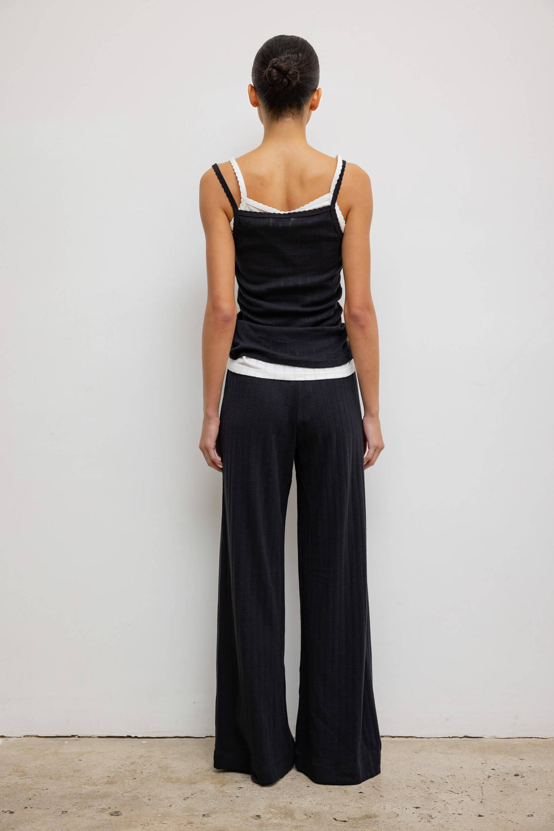 Leset - Women - Black Pointelle Tank