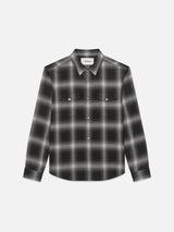 FRAME - Men - Grey Brushed Cotton Plaid Shirt