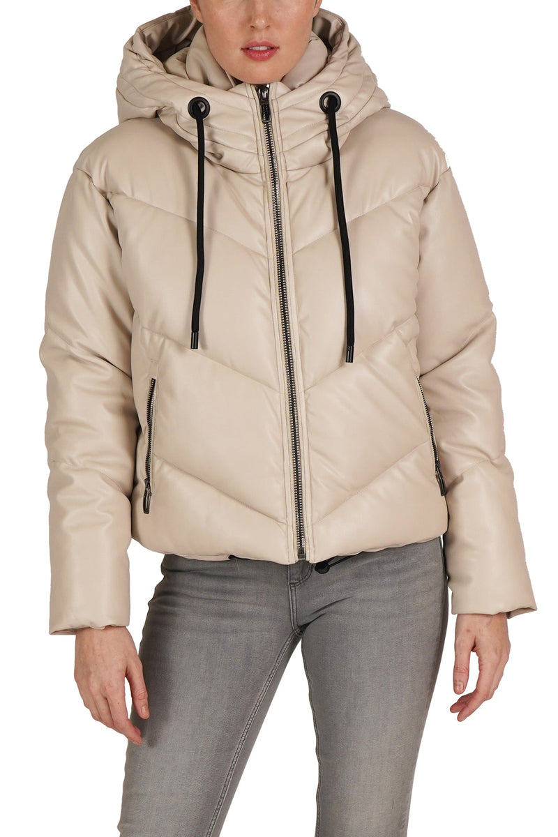 Guys n Gals - Women - Beige Leo Puffer Jacket