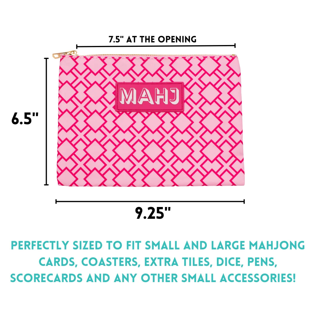 My Fair Mahjong -  Geometric- Pink Card & Accessory Bag