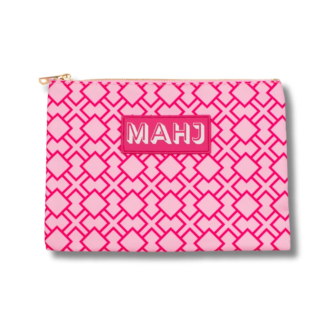 My Fair Mahjong -  Geometric- Pink Card & Accessory Bag