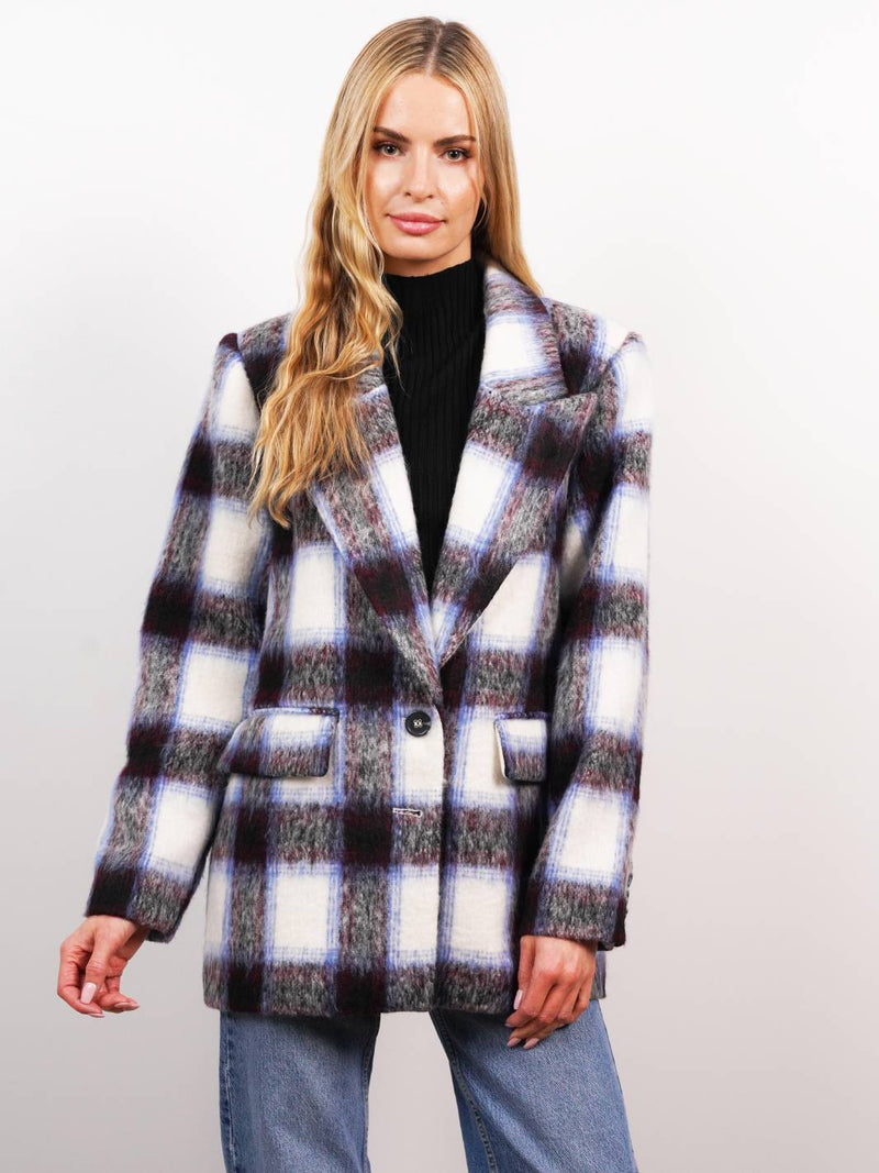 Central Park West - Women - Ivory Plaid Finley Jacket