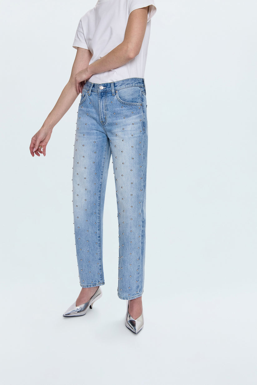 Pistola - Women - Aries Lexi Mid Rise Bowed Straight Jean