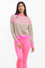 Jumper 1234 - Women - Light Brown Val Cashmere Crew
